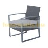 Polirattan sofa set 4-piece modern garden furniture set metal gray