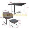 Garden polyrattan seating set 8-person outdoor furniture set brown-grey