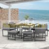 Garden polyrattan seating set 8-person outdoor furniture set dark grey