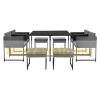 Garden polyrattan seating set 8-person outdoor furniture set dark grey