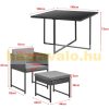 Garden polyrattan seating set 8-person outdoor furniture set dark grey