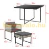 Garden polyrattan seating set 8-person outdoor furniture set gray