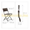 Garden furniture set with 3 folding chairs and table, brown 