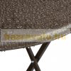Garden furniture set with 3 folding chairs and table, brown 