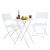Kerti bútor szett 3 darabos összecsukható székkel és asztallal fehér