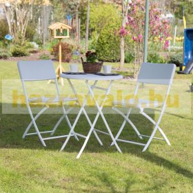   Kerti bútor szett 3 darabos összecsukható székkel és asztallal fehér