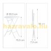 Garden furniture set with 3 folding chairs and table, white
