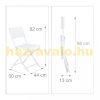 Garden furniture set with 3 folding chairs and table, white