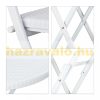 Garden furniture set with 3 folding chairs and table, white