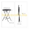 Garden furniture set with 3 folding chairs and table, black