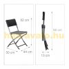 Garden furniture set with 3 folding chairs and table, black