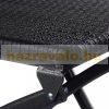 Garden furniture set with 3 folding chairs and table, black