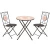 Garden bistro set for 2 persons antique brown-yellow terrace furniture outdoor balcony set garden furniture
