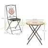 Garden bistro set for 2 persons antique brown-yellow terrace furniture outdoor balcony set garden furniture