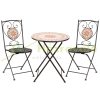 Garden bistro set for 2 persons antique brown-yellow terrace furniture outdoor balcony set garden furniture