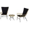 Boho style garden bistro set black sofa set balcony set