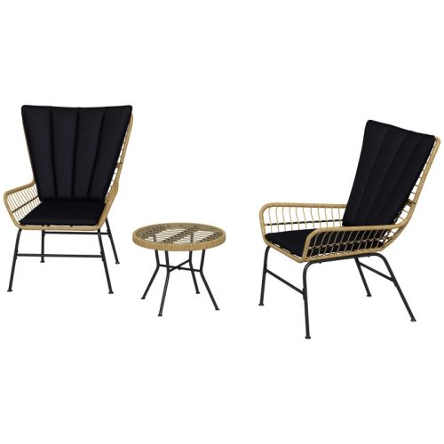 Boho style garden bistro set black sofa set balcony set