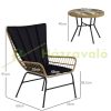 Boho style garden bistro set black sofa set balcony set