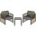 Garden bistro set 3-piece garden terrace set gray-brown terrace furniture outdoor balcony set garden furniture