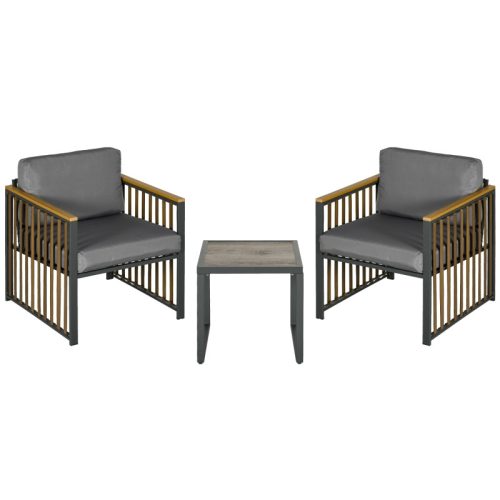 Garden bistro set 3-piece garden terrace set gray-brown terrace furniture outdoor balcony set garden furniture