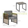 Garden bistro set 3-piece garden terrace set gray-brown terrace furniture outdoor balcony set garden furniture