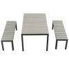 3-piece garden set with benches gray garden terrace set outdoor balcony set terrace furniture garden furniture