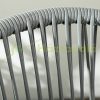 3-piece garden furniture set 2 chairs and 1 table with glass top, weatherproof metal frame with rattan effect, gray