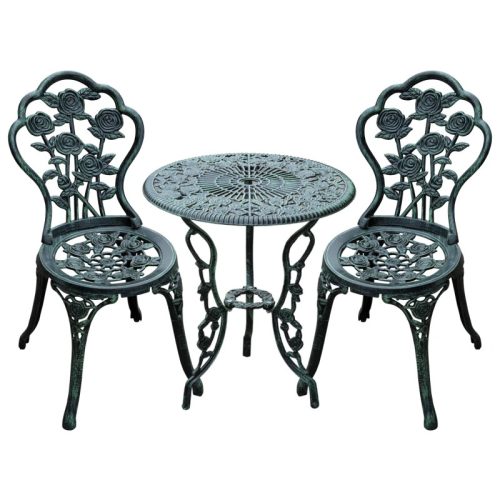 Garden bistro set for 2 persons antique green terrace furniture outdoor balcony set