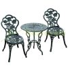 Garden bistro set for 2 persons antique green terrace furniture outdoor balcony set