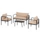 4-piece garden set beige garden terrace set outdoor balcony set terrace furniture garden furniture