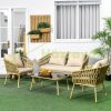 4-piece garden set with rattan effect braiding beige garden terrace set outdoor balcony set terrace furniture garden furniture