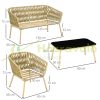 4-piece garden set with rattan effect braiding beige garden terrace set outdoor balcony set terrace furniture garden furniture