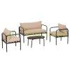 4-piece garden set beige garden terrace set outdoor balcony set terrace furniture garden furniture