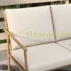 5-piece garden furniture set with marble table tops, metal frame, light brown-cream white seating set
