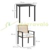 5-piece garden set natural-black garden terrace set outdoor balcony set terrace furniture garden furniture