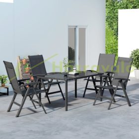   5 részes kerti garnitúra  sötétszürke kerti teraszgarnitúra kültéri balkon szett terasz bútor kerti bútor