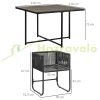 5-piece garden dining set gray-black dining set garden furniture set 