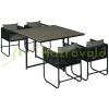 5-piece garden dining set gray-black dining set garden furniture set 