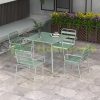 5-piece garden furniture set green metal dining table and four chairs