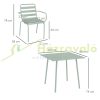 5-piece garden furniture set green metal dining table and four chairs