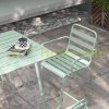 5-piece garden furniture set green metal dining table and four chairs