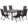 Garden dining set for 6 people black outdoor furniture set balcony set