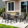 Garden dining set for 6 people black outdoor furniture set balcony set