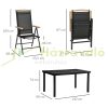 Garden dining set for 6 people black outdoor furniture set balcony set