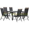 Garden dining set for 6 people black outdoor furniture set balcony set