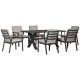 Garden dining set 6-person gray-black outdoor furniture set garden furniture terrace set