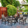 Garden dining set 6-person gray-black outdoor furniture set garden furniture terrace set