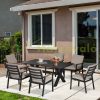 Garden dining set 6-person gray-black outdoor furniture set garden furniture terrace set