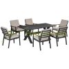 Garden dining set 6-person gray-black outdoor furniture set garden furniture terrace set