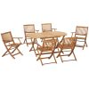 7-piece garden set natural wood garden patio set folding outdoor balcony set terrace furniture garden furniture